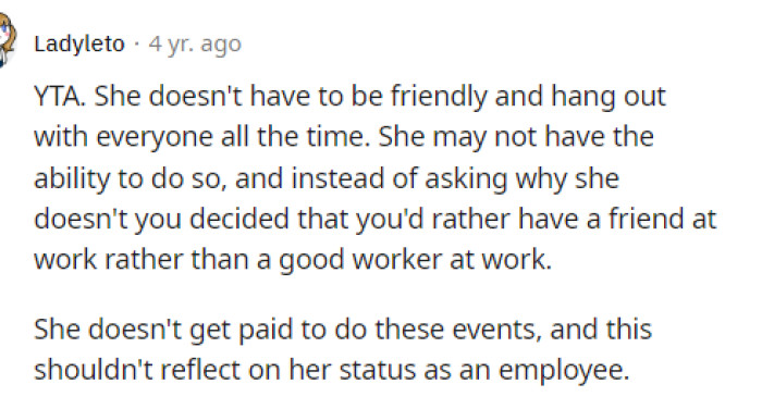 Basically, everyone in the comments here let OP know that they are TA because that was not a reasonable reason to fire the employee.