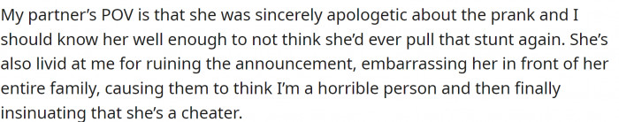 Now his partner is angry