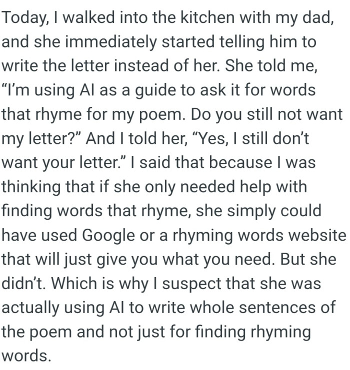 She simply could have used Google or a rhyming words website that will just give you what you need