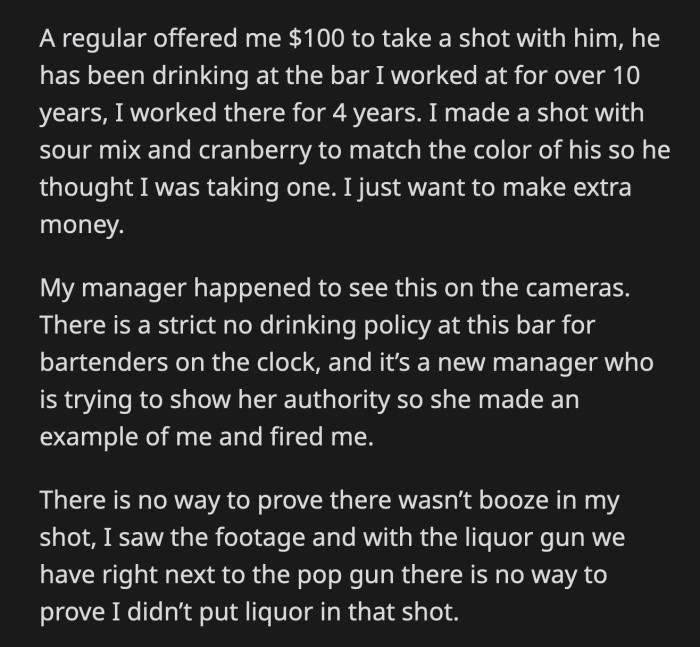 She said they deserved better than to work for a psycho who would breathe down their necks when they had already proven they were good employees.
