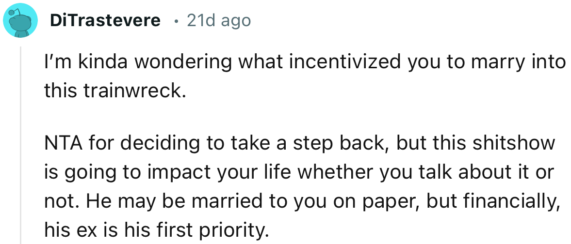 “NTA for deciding to take a step back, but this shitshow is going to impact your life whether you talk about it or not.”