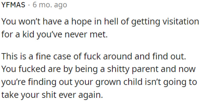 OP is facing the consequences of her past behavior as a parent.