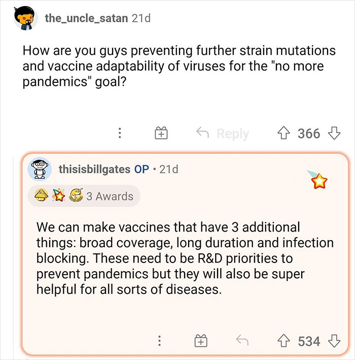 28. Gates' thoughts on preventing further strain mutations and vaccine adaptability
