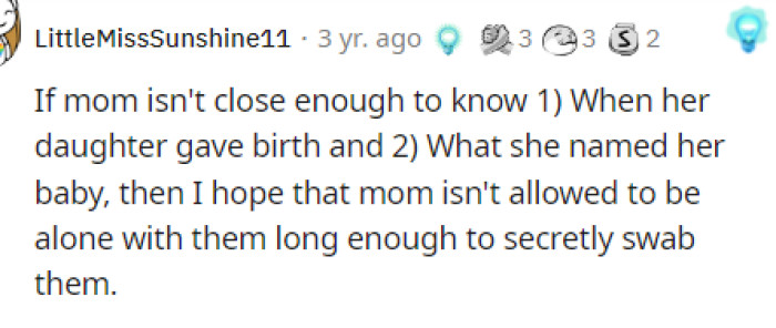 This person pointed out a huge fact, and OP mentioned not speaking to her family for a while during this time.