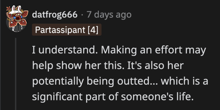 The commenter pointed out that there is another aspect to this that makes it different from their other kids