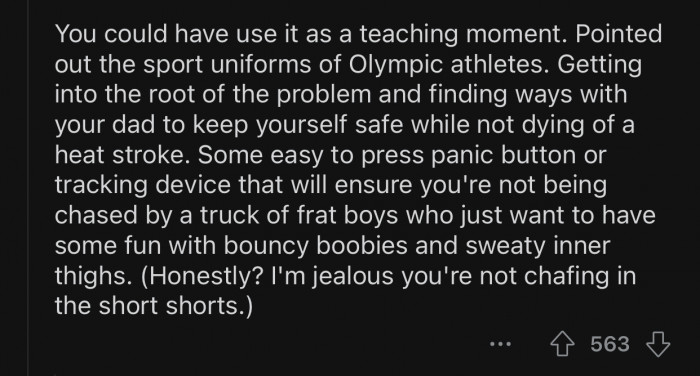 OP has to find some sort of compromise to ensure her safety.