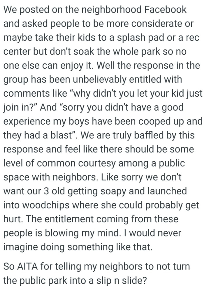 Why didn't you just let your kid join in?