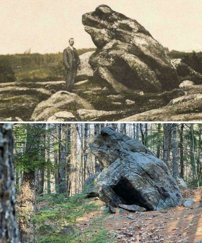 "Ever Seen This? ‘Frog Rock’ Then & Now Near New Boston, NH"