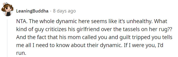 When tassel alignment becomes a relationship concern and a mom becomes the referee, it's time to sprint away from this absurd dynamic.