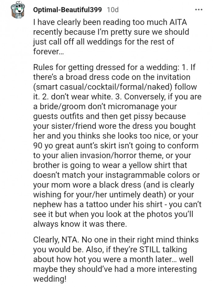 9. No one in their right senses thinks you would be