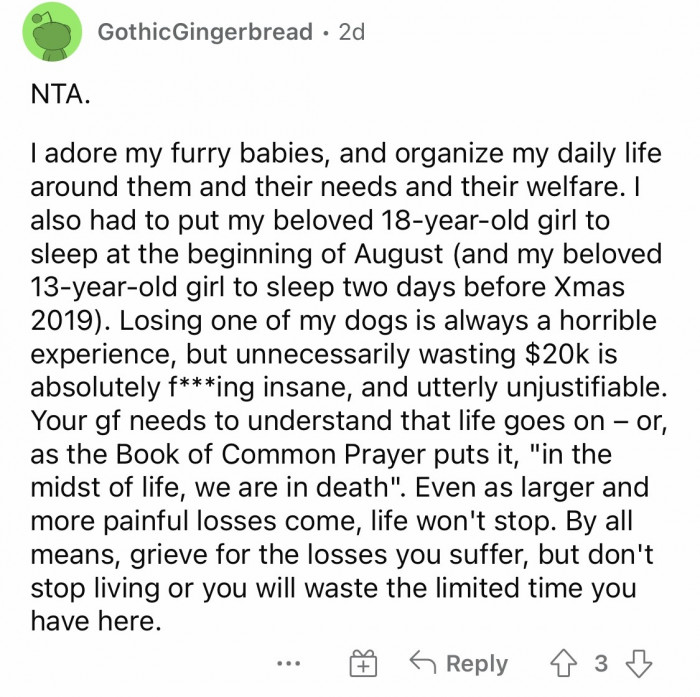 Just talk it out so the money wouldn't be wasted.