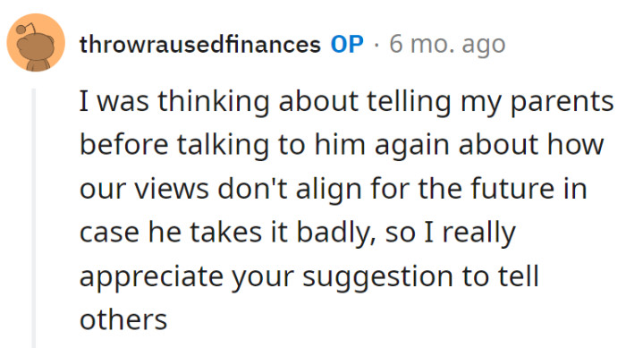 Spill the tea to the parents first...