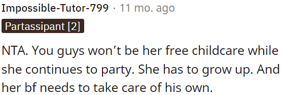 She needs to be responsible, and her boyfriend should take care of himself.