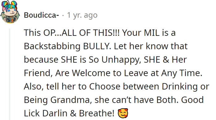 MIL should know that she can leave if she wants