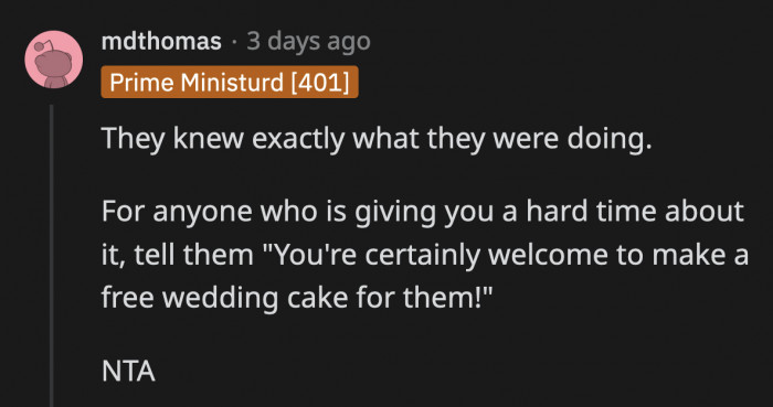 Those who are calling OP an a**hole for not baking the cake should be the first ones to offer to buy or bake the cake.