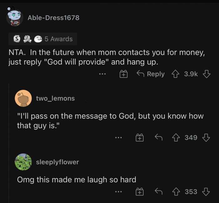 God has been providing the whole time and will continue to do so.