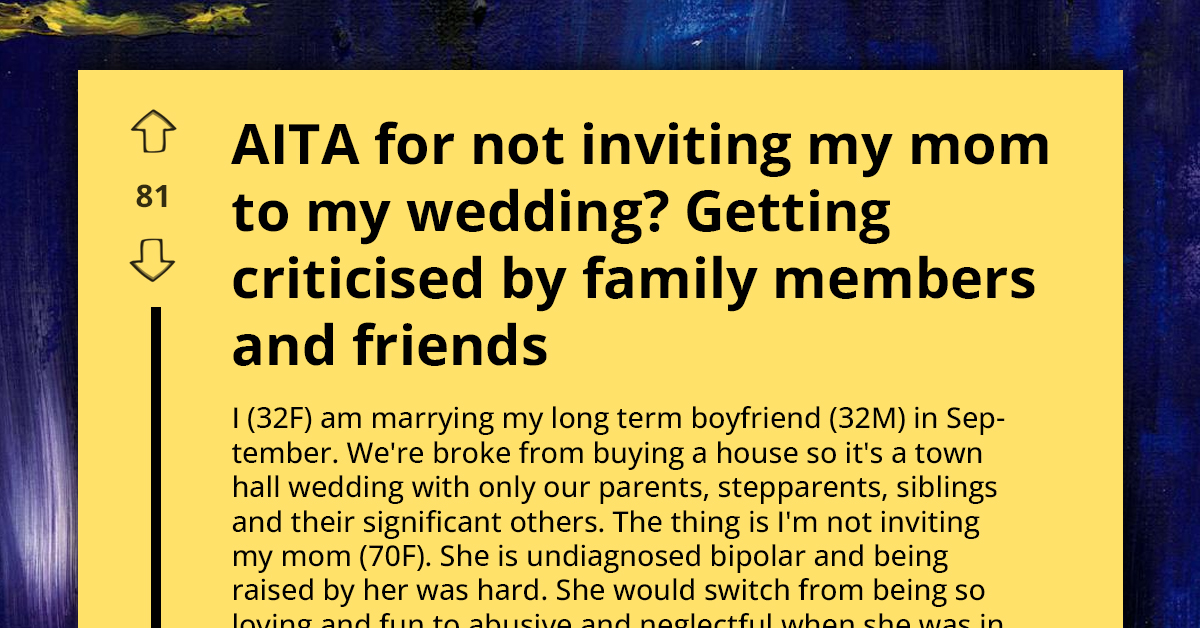 Bride’s Decision To Exclude Estranged Mother From Wedding Earns Her Severe Backlash From Family And Friends