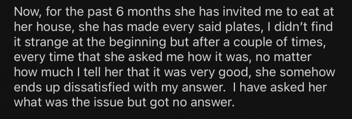 OP's girlfriend never seemed to be content with his answers.