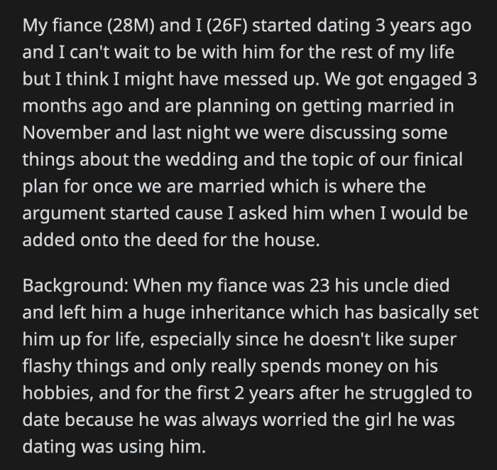 He told her that this was the first house he ever bought and he wanted to keep it for himself