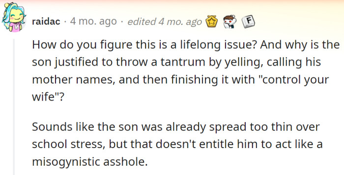 But another user disagreed: