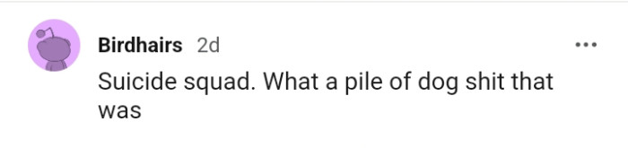 28. For this Redditor, it's Suicide Squad