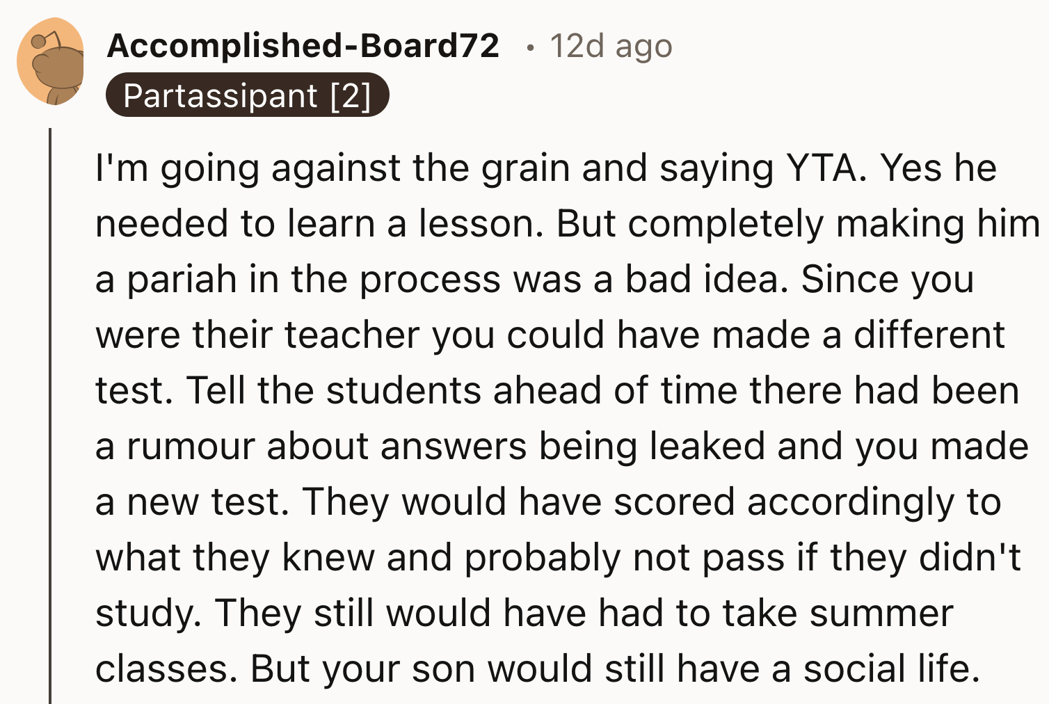 OP should have handled this more professionally