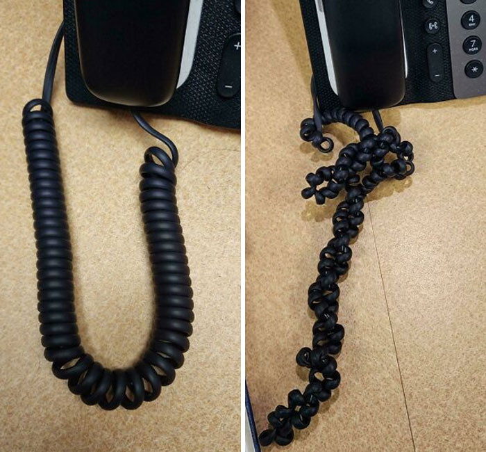 "Desk Phone vs. My Coworker's Desk Phone. These Were Brand New In March"