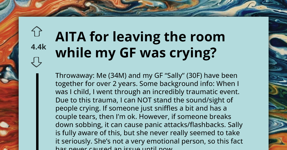 Man Faces Wrath Of Redditors For Pushing His GF Off Because She Was Crying