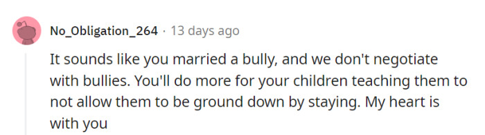 Show the kids to stand tall by leaving.
