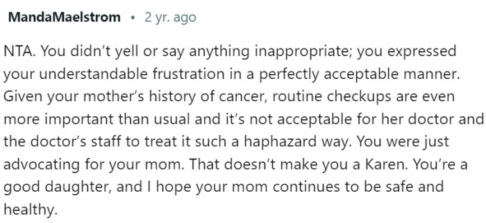 OP expressed her understandable frustration in a perfectly acceptable manner.