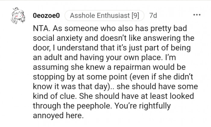 She should have some kind of clue