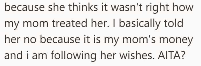 She sees the will as a continuation of an old hurt. He sees it as a final decision to respect, and now he wants to know if he crossed a line.