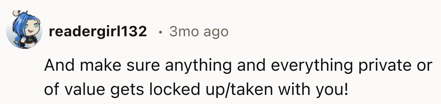 Private and Thing of Value Must Be Locked Up