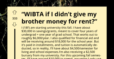 This Redditor Worked Hard And Saved For College, And Now Family Expects Her To Pay Brother’s Rent
