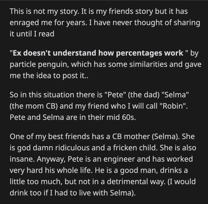 Pete had to postpone his retirement to pay off the credit card debt he had nothing to do with