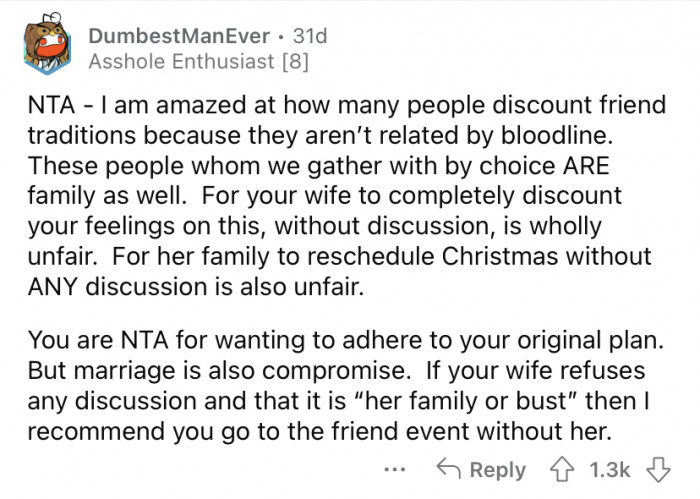 Friends are family as well.