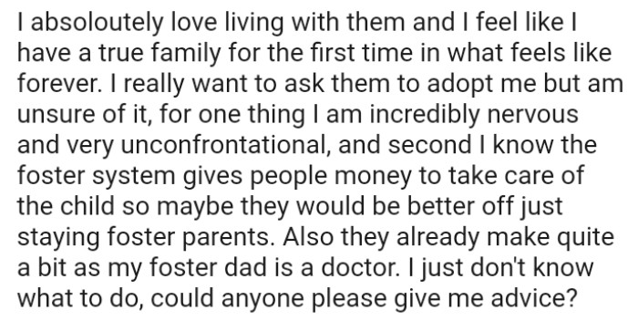 The OP knows the foster system provides financial support for the care of children, so perhaps they would be better off remaining as foster parents