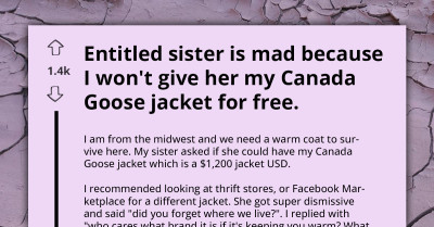 Redditor's Sister Believes Only Jackets Worth Over $1,000 Will Keep Her Warm