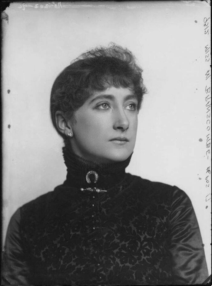 "British Actress Maud Branscombe In 1883, Posing For Some Photos In Black Dress. Considered One Of The Beauties Of Her Time"