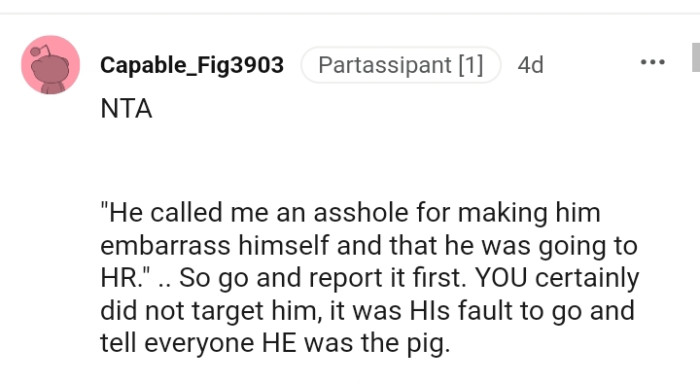 The OP didn't exactly target him