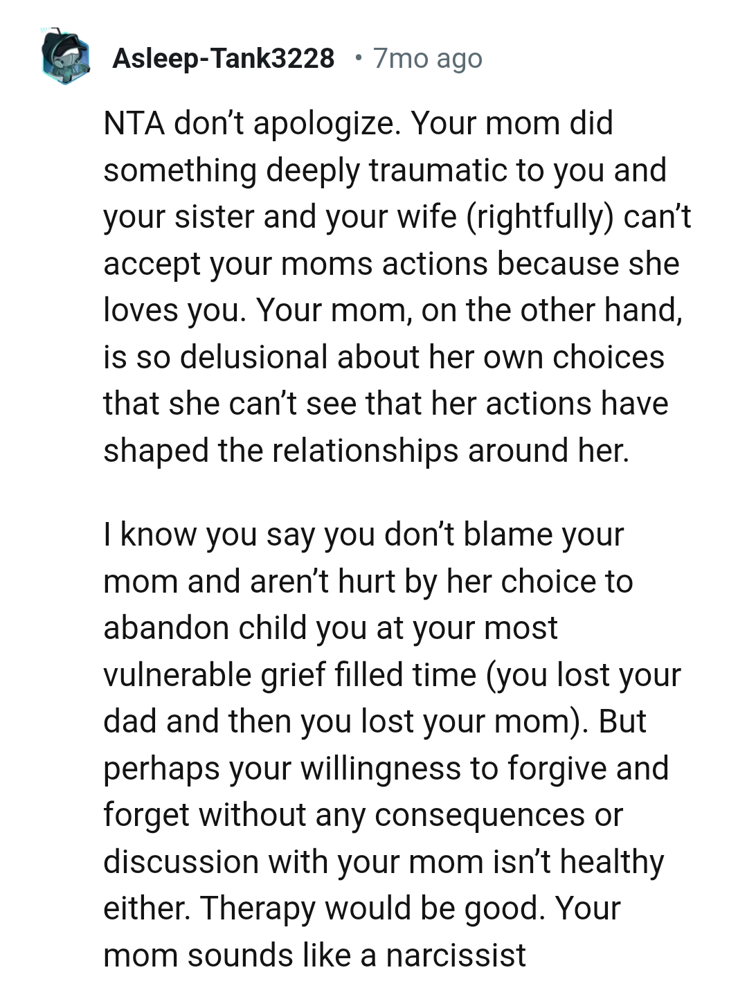 OP's Mom Is So Delusional About Her Own Choices