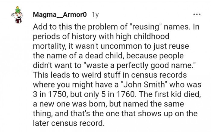 This leads to weird stuff in census records