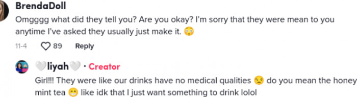Both sides of the issue were presented by viewers in the comments, and Liyah provided some background on what the employee had said to her: