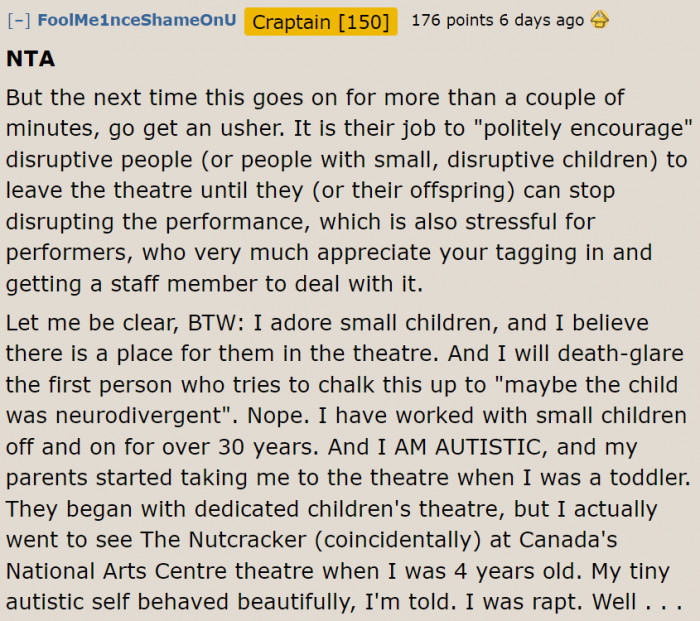 Ushers can help when there are disruptive children.