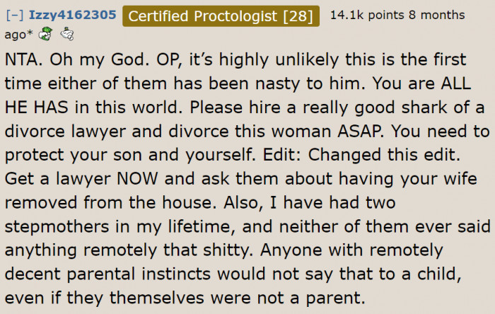 A user suggests divorcing the woman.