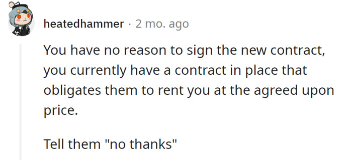 They have already signed a contract