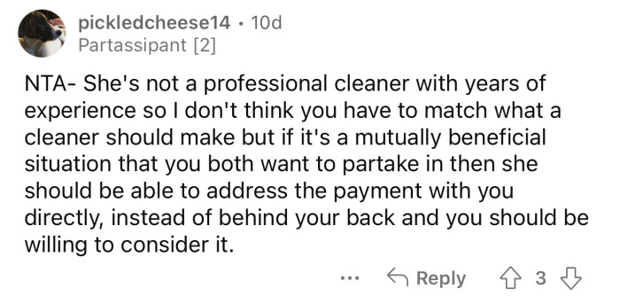 The sister is not a professional and should not be earning as much as one.