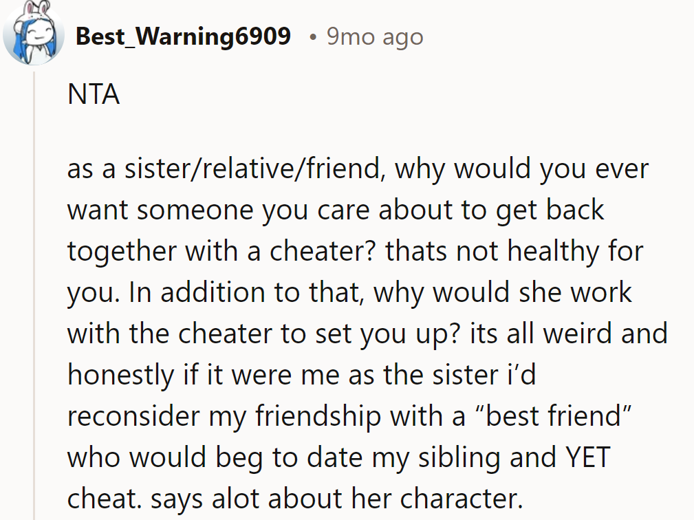 Playing Cupid with a cheater? That's a friendship foul worth reconsidering.