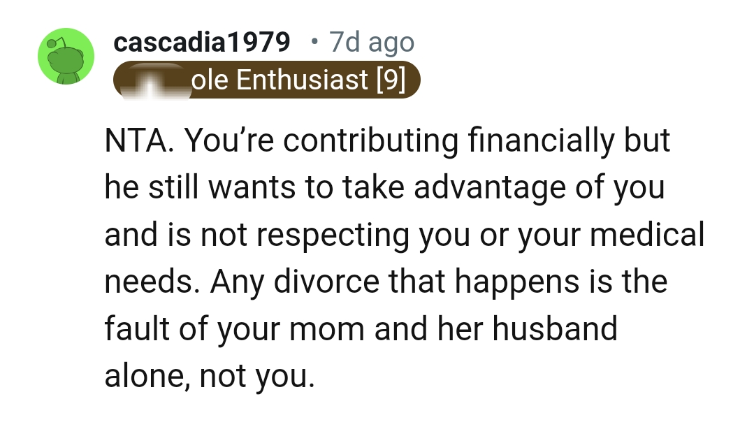 The OP's contributing financially