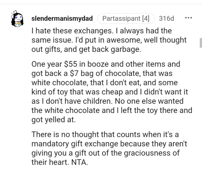 No one else wanted the white chocolate